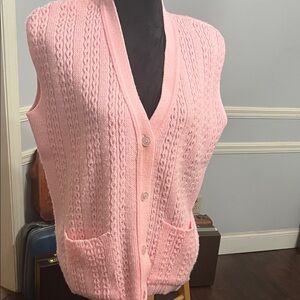 Elegant Pink Women's Cardigan Vest